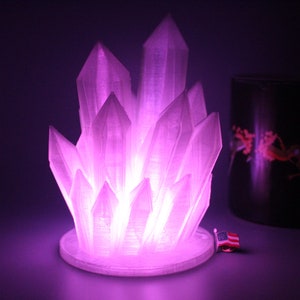 Crystal Lamp RGB LED Light, Batteries & Remote Included 3D Printed image 1