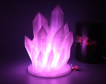 Crystal Lamp - RGB LED Light, Batteries & Remote Included! (3D Printed)