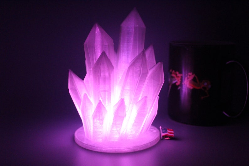 Crystal Lamp RGB LED Light, Batteries & Remote Included 3D Printed image 1