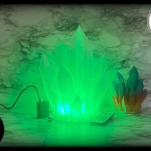 Wall-Powered Crystal Lamp - Includes Power Supply & Remote! (3D Printed)