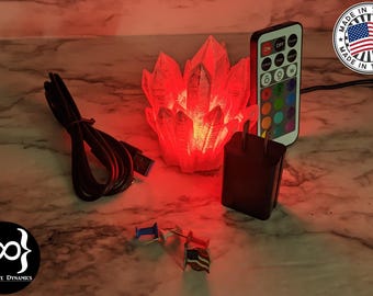 Wall-Powered Mini Crystal Lamp - Remote RGB Control (3D Printed)