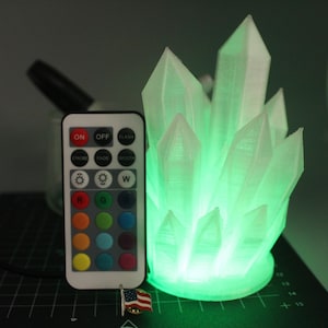 壁電源式クリスタルランプ - 電源とリモコン付属！（3Dプリント）
