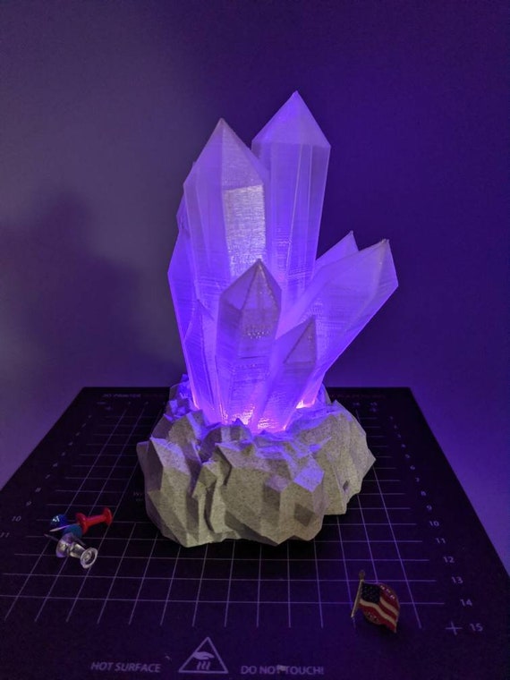 Rocky Crystal Lampe 3D gedruckt Batterien & Fernbedienung inklusive -  .de