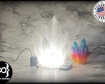 Large Wall-Powered Crystal Lamp - Includes Power Supply & Remote! (3D Printed)