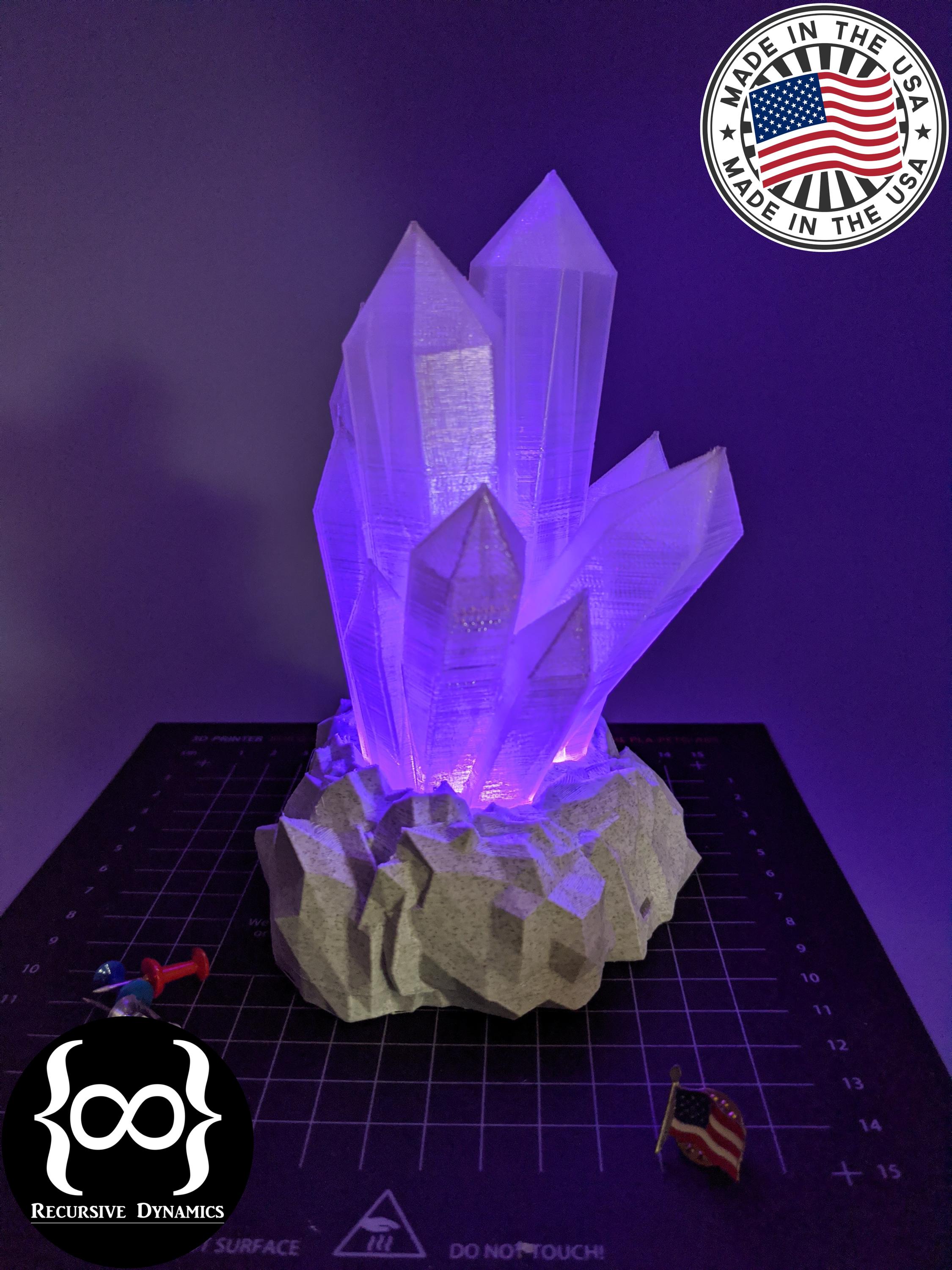 Rocky Crystal Lamp - 3D Printed - Batteries & Remote Included!