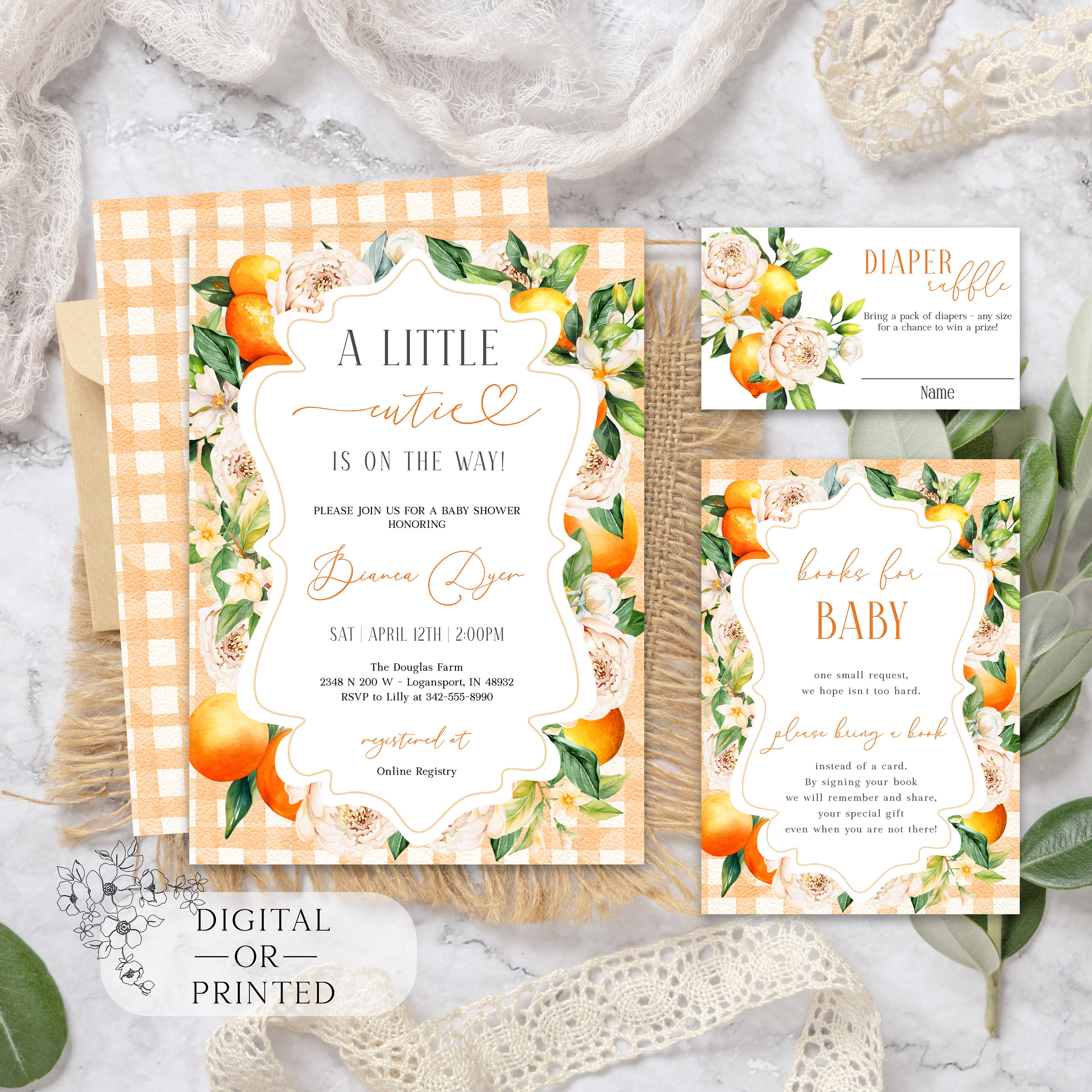 Little Cutie Baby Shower Invitationsnull