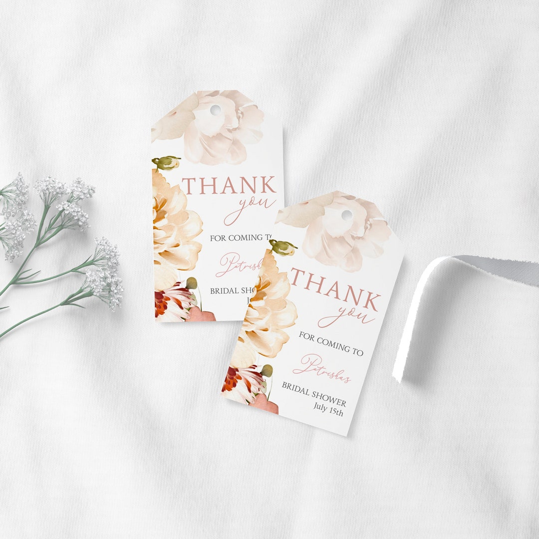 Printable Love in Bloom Floral Bridal Shower Favor Tag | Editable ...