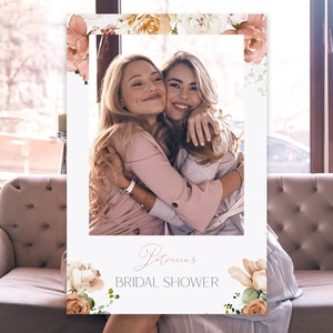 Love in Bloom Bridal Shower Photo Prop | Bridal Shower Boho Floral Photo Frame |  Printable Photo Prop | Wedding Photo Booth Prop