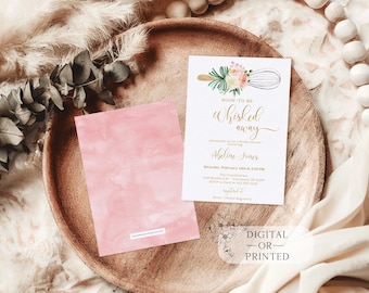 Editable Whisked Away Bridal Shower Invitation, Kitchen Shower, Floral Bridal Brunch Invite, Stock the Kitchen, Printed or Digital Template