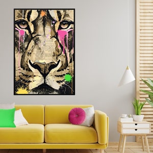 Bemalte Tiger Wandkunst, Digital Download