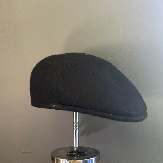 Vintage Men Black Wool Felt Ascot Cap - image 2