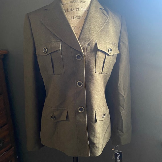 Evan Picone Suit WOMEN vintage 1990s military bla… - image 1