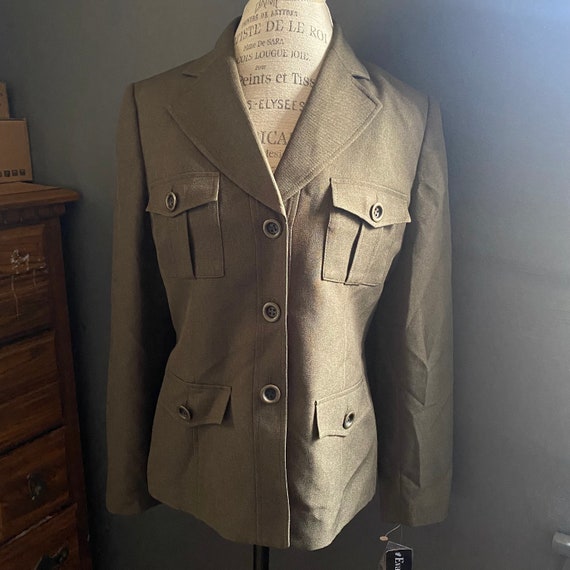 Evan Picone Suit WOMEN vintage 1990s military bla… - image 3