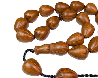 Juniper Seed Worry Beads: Turkish Komboloi Rosary 17 Droplet Beads 921