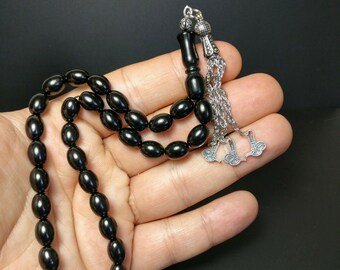 Jet Worry Beads Prayer Beads Gurcu Oltu Tesbih Turkish Tasbih Tasbeeh Subha 371