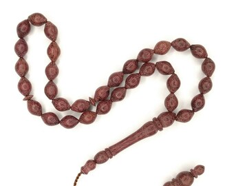 Turkish Wood Prayer Beads Tasbih Morgul Tesbih Tasbeeh Worry (Purpleheart or Mulberry) Each Wood has different pattern 419 939