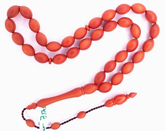 Prayer Beads from German Fiber, Alman Fiber Tesbih Muslim Islam Tasbih Turkish Misbaha Subha Komboloi, Tespih, Worry Beads  985