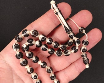 Jet Natural Gemstone Prayer Beads, Jet Tasbih, Oltu Tesbih, Jetstone Misbaha