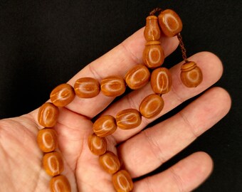 19 Juniper Seed Worry Beads, ANDIZ Efe Tesbih, Tasbih Prayer Beads, Maskot Turkish Komboloi, Rosary Misbaha Subha (Capsule Shaped) 437