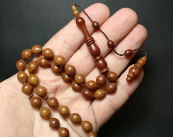 Ringed Bubinga Tree Prayer Beads by Tasbih Master, Kiymetli Bubinga Ağacı Usta işi Tasbih, Tesbih,  Misbaha, Worry Beads, Dhikr, Tasbeeh 191