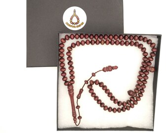 Turkish Purple Wood Prayer Beads, Purpleheart, Peltogyne, Dua Tasbih Morgul Agac Tesbih Tasbeeh Dhikr Zikr 520
