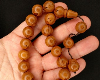 17 Juniper Seed Worry Beads, ANDIZ Efe Tesbih, Tasbih Prayer Beads, Maskot Turkish Komboloi, Rosary Misbaha Subha (Sphere Shaped) 035
