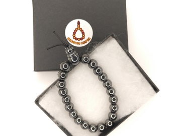 Hematite Power Bracelet: Gemstone Mala Prayer Beads (7 inch) 600