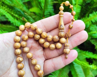 Century-Old Olive Tree Wood Prayer Beads, Worry Beads Zeytin Agac Tesbih Dua Tasbih Rosary Tasbeeh Komboloi Zoyton Misbaha Subha 459
