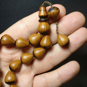 17 or 19 bead Juniper Worry Beads, ANDIZ Tesbih, Tasbih Prayer Beads Efe Boy Tesbih Maskot Tesbih Greek Komboloi, Wooden Seed Rosary 648 982