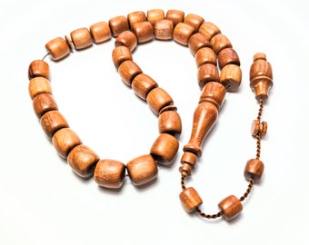Mediterranean Buckthorn Wood Prayer Beads, Worry Beads Kordiken Agac Tesbih Tasbih Rosary Tasbeeh Komboloi Misbaha Subha 894