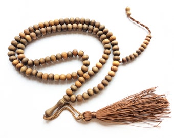 100 Olive Wood Prayer Beads Tesbih Muslim Tasbih Islam Dhikr Zikir Dua Subha (100 beads + 1 imame + no stops + 10 repetition beads) 054