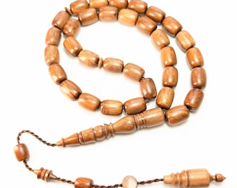 Mediterranean Buckthorn Tree Worry Beads Wood Kordiken Tesbih Misbaha 058