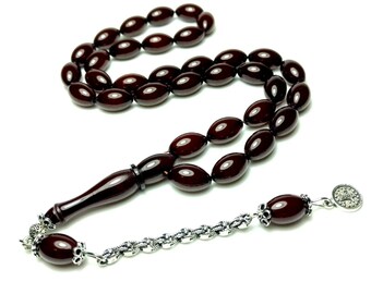 Elegant Prayer Beads 925 Silver, FIRINLI SIKMA Kehribar Tesbih Tasbih Osmanli Benzetmesi Misbaha Subha 816