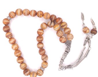 Tibetan Agate Worry Beads Aqeeq Tibet Akik Aqiq Gemstone Prayer Beads Tesbih Tasbih Komboloi 327