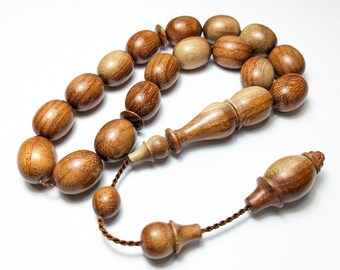 Doublefaced Buckthorn Tree Wood Prayer Beads, Worry Beads Kordiken Agac Efe Tesbih Maskot Tasbih Rosary Komboloi Misbaha Subha