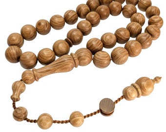 Holly Oak Wood Prayer Beads, Oak Worry Beads Mese Agac Tesbih Tasbih Rosary Tasbeeh Komboloi Misbaha Subha 298