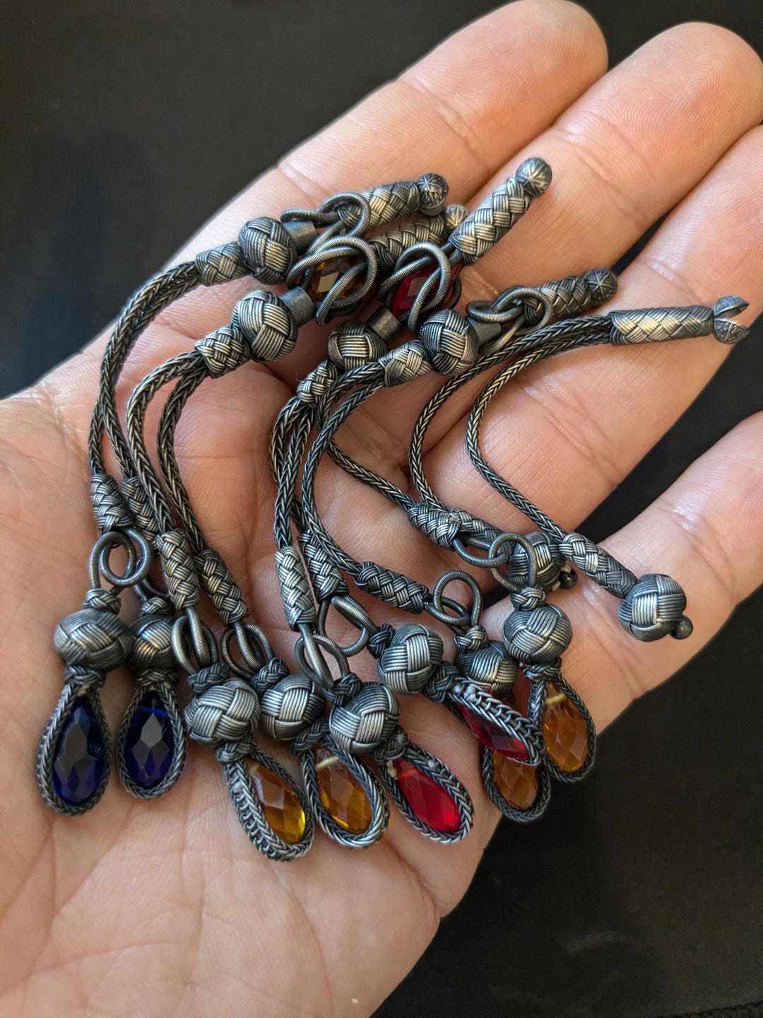 Luxury Islamic Tesbih Real Amber & Sterling Silver Kazaz Tassel with 33 Count Large Red Oval Beads