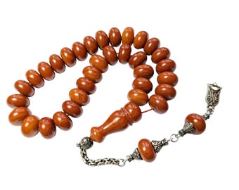 Turkish Rondelle Tasbih Prayer Beads SIKMA Kehribar Tesbih Subha Gebetskette 490