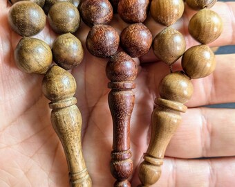 17 Wooden Worry Beads, Agac Tesbih, Tasbih Prayer Beads Efe Boy Maskot Turkish Komboloi Rosary Plane, Turpentine, Cornelian Cherry, Carob