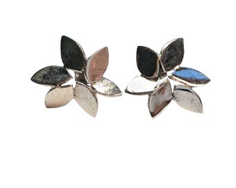 Special Oxidized 3D Leaf Shaped Stud Earring, Turkish Jewellery, 925 Sterling Silver Leaves Autumn Design Nature Christmas Gift 572