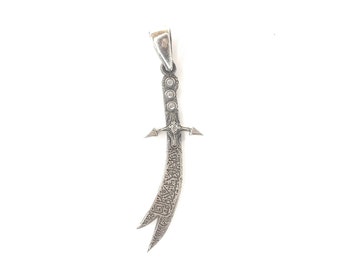 925 Sterling Sword Shaped Pendant Zulfiqar Zulfikar Dhulfiqar Alevi Shia 538