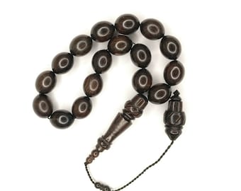 17 Ebony Tree Wood Prayer Beads Abanoz Agac Tesbih Black Tasbih Misbaha Eid 880