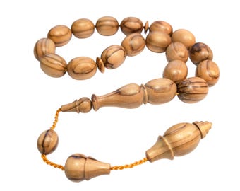 Century-Old Olive Tree Wood Prayer Beads, Worry Beads Zeytin Agac Efe Tesbih Maskot Tasbih Rosary Tasbeeh Komboloi Zoyton Misbaha Subha 452