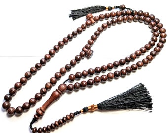 99 Dua Tamarind Wood Prayer Beads Demirhindi Tesbih Dhikr Tasbih Subha Zikr (Colour&Pattern of Materials may Differ slightly in picture) 455