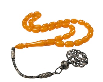 Turkish Prayer Beads Tasbih Misbaha SIKMA Kehribar Tesbih Kazaz Subha Gift 902