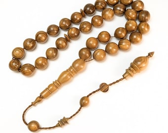 Holly Oak Wood Prayer Beads, Oak Worry Beads Mese Agac Tesbih Tasbih Rosary Misbaha Subha