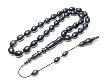 Ebony Blackwood Turkish Worry Beads Tasbih Agac Tesbih Misbaha Prayer Subha 778