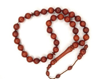 Turkish Red wood Prayer Beads Tasbih Kan Agac Tesbih Tasbeeh Worry Beads 741