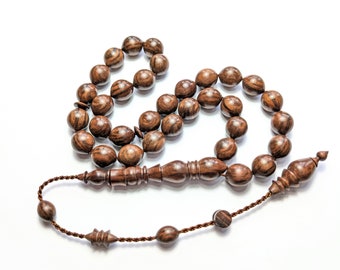 Small-size Holly Oak Wood Prayer Beads, Oak Worry Beads Mese Agac Tesbih Tasbih Rosary Tasbeeh Komboloi Misbaha Subha 006