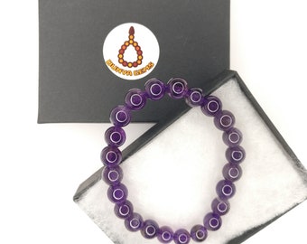 Genuine Gemstone 8mm Bracelets with elastic cord, Amethyst, Rose Quartz, Carnelian Aqeeq, Tigers Eye, Christmas Gift